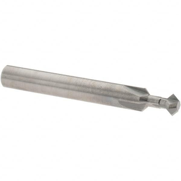 Accupro - 1/4° 1/4" Cut Diam, 1/8" Cut Width, 1/4" Shank, Solid Carbide Double-Angle Cutter - Industrial Tool & Supply