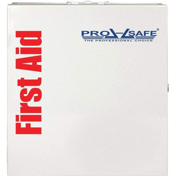 PRO-SAFE - Industrial First Aid Cabinet - 14"x13-1/4"x3-1/8", White, Metal - Industrial Tool & Supply