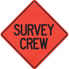 PRO-SAFE - "Survey Crew," 48" Wide x 48" High Vinyl Traffic Control Sign - Industrial Tool & Supply