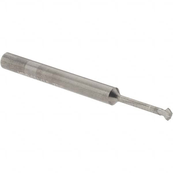 Accupro - 3/32° 3/32" Cut Diam, 0.047" Cut Width, 1/8" Shank, Solid Carbide Double-Angle Cutter - Industrial Tool & Supply