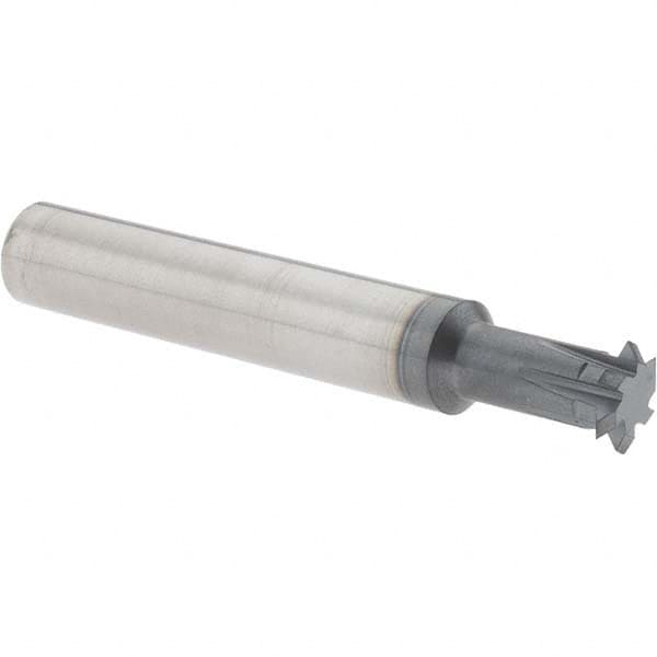 Accupro - 3/8° 3/8" Cut Diam, 0.072" Cut Width, 3/8" Shank, Solid Carbide Double-Angle Cutter - Industrial Tool & Supply