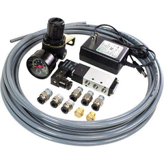 Air Vise Workholding - 15 Piece Vise Electric Operation Kit - Steel, Brass, Plastic - Industrial Tool & Supply