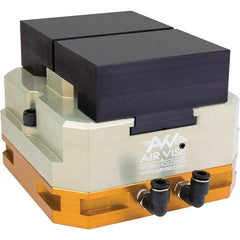 Air Vise Workholding - 4" Jaw Width, 15/16" Throat Depth, Air Precision Self Centering Vise - 200 Max Operating psi - Industrial Tool & Supply