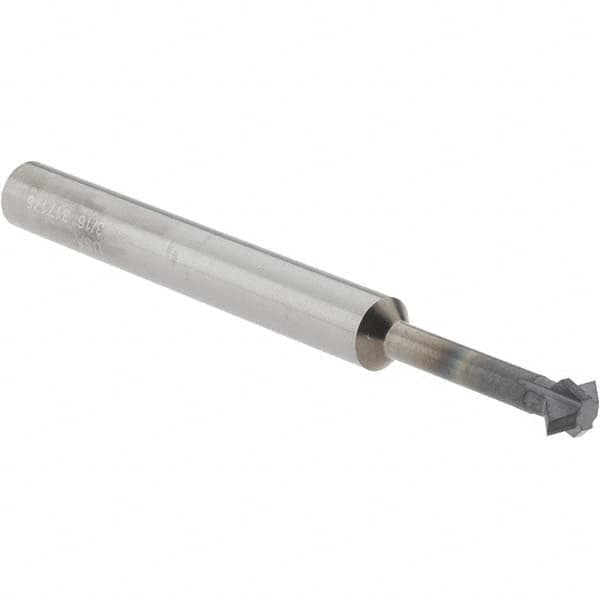 Accupro - 3/16° 3/16" Cut Diam, 0.093" Cut Width, 3/16" Shank, Solid Carbide Double-Angle Cutter - Industrial Tool & Supply