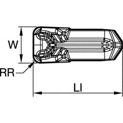 Kennametal - 3EG-U GUN Grade KCK20B, 3.3mm Cutting Width Carbide Grooving Insert - 2.2mm Max Depth of Cut, Neutral, 0.2mm Corner Radius, Al2O3 Finish - Industrial Tool & Supply