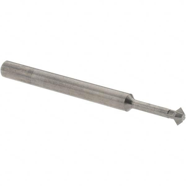 Accupro - 1/8° 1/8" Cut Diam, 0.062" Cut Width, 1/8" Shank, Solid Carbide Double-Angle Cutter - Industrial Tool & Supply
