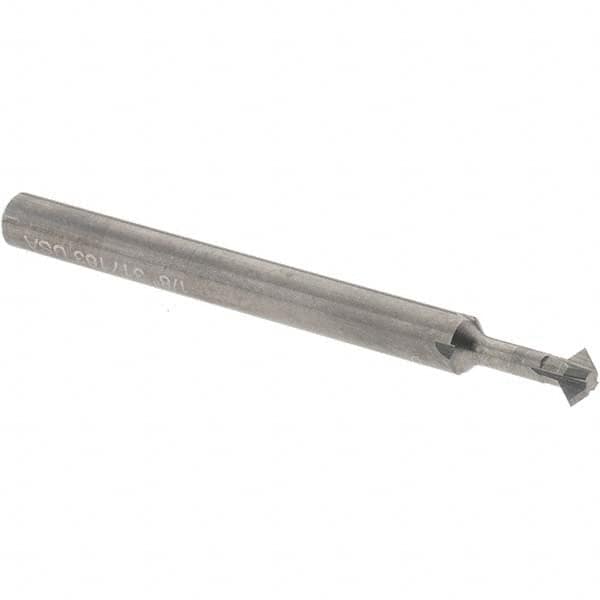 Accupro - 1/8° 1/8" Cut Diam, 0.062" Cut Width, 1/8" Shank, Solid Carbide Double-Angle Cutter - Industrial Tool & Supply