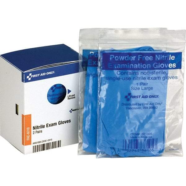 PRO-SAFE - Size L, 2 mil, Medical Grade, Powder Free Nitrile Disposable Gloves - Blue, Smooth, Ambidextrous - Industrial Tool & Supply