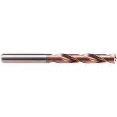 Emuge - 8.5mm 140° Solid Carbide Jobber Drill - AlCrN Finish, Right Hand Cut, Spiral Flute, Cylindrical Shank, 103mm OAL, Four Facet Point - Industrial Tool & Supply
