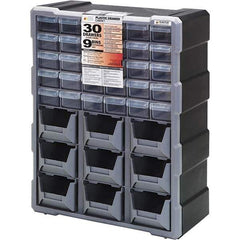Quantum Storage - 39 Drawer, Small Parts Drawer Cabinet System - 23-3/4" Deep x 6-1/4" Wide x 15" High - Industrial Tool & Supply