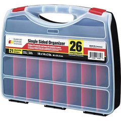 Quantum Storage - 14" Wide x 3" High x 18" Deep, Small Parts Organizer - Adjustable Compartments - Industrial Tool & Supply