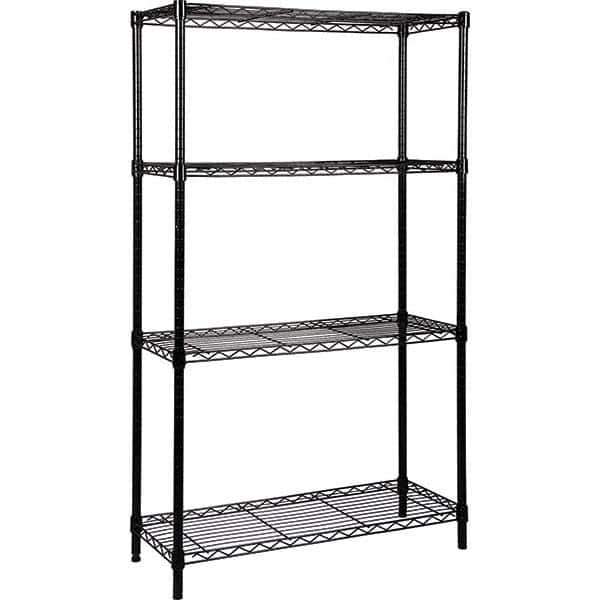 Quantum Storage - 4 Shelf Wire Shelving - Starter Unit - 24" Wide x 60" Deep x 74" High, - Industrial Tool & Supply