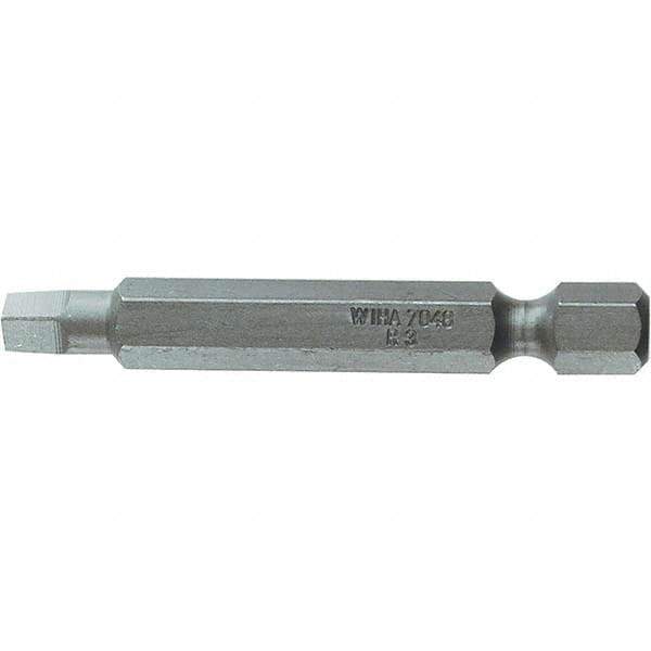 Wiha - #1" Square Size Power Bit - 1/4" Drive, 2" OAL - Industrial Tool & Supply