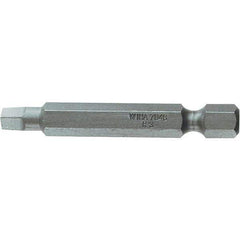 Wiha - #1" Square Size Power Bit - 1/4" Drive, 2" OAL - Industrial Tool & Supply