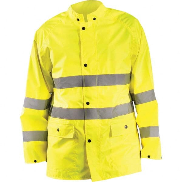 OccuNomix - Size S Hi-Viz Yellow Waterproof Jacket - Industrial Tool & Supply