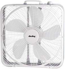 Air King - 20" Blade, 1/25 hp, 2,220/1,920/1,530 CFM, Fixed Box Fan - 1 Amp Rating, 110 Volts, 3 Speed, 955 RPM - Industrial Tool & Supply
