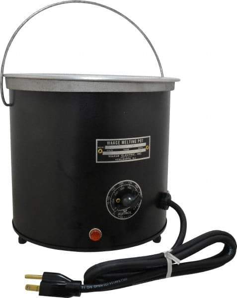 WAAGE - 1 Gal, 5-1/2" Deep, 150 to 450°F, Dip Coat Pot - 8" ID, 115 Volts, 1000 Watts - Industrial Tool & Supply