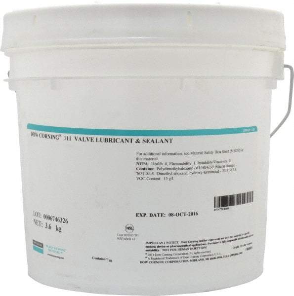 Dow Corning - 8 Lb Can Silicone/Moly Lubricant - White/Light Gray, -40°F to 392°F, Food Grade - Industrial Tool & Supply