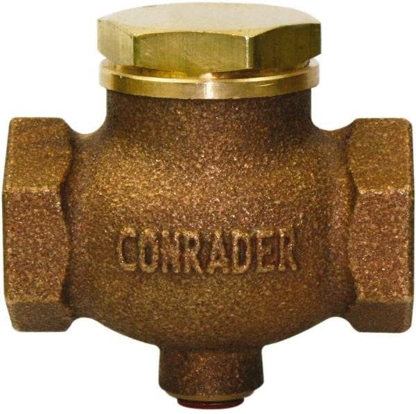 Conrader - 2" Bronze Check Valve - Inline, FNPT x FNPT - Industrial Tool & Supply