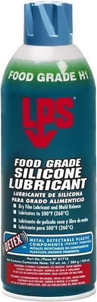 LPS - 16 oz Aerosol Dry Film/Silicone Penetrant/Lubricant - Clear, -40°F to 392°F, Food Grade - Industrial Tool & Supply