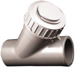 Simtech - 1/2" Pipe, Socket Ends, PVC Y-Strainer - 150 psi Pressure Rating - Industrial Tool & Supply