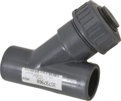 Simtech - 1" Pipe, Socket Ends, PVC Y-Strainer - 150 psi Pressure Rating - Industrial Tool & Supply