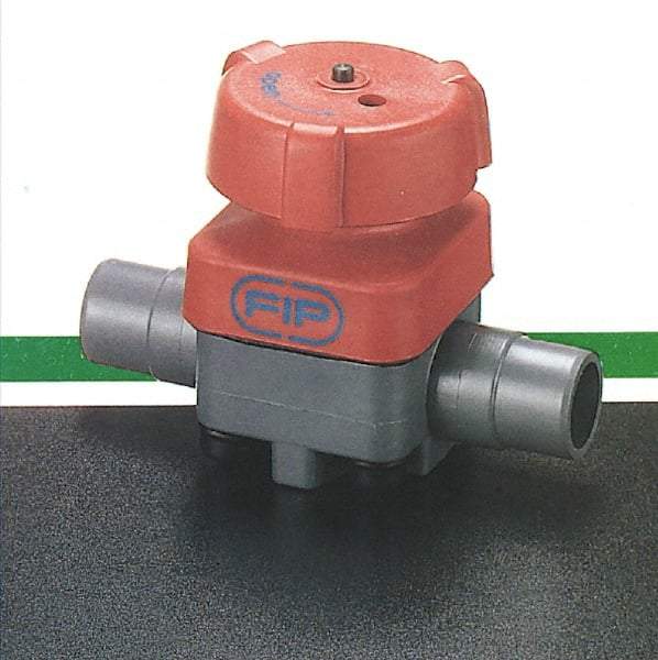 Simtech - 1" Pipe, 150 Max psi, Diaphragm Valve - Spigot End Connection, PVC, Viton Seal - Industrial Tool & Supply