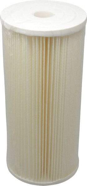 Pentair - 4-1/2" OD, 5µ, Cellulose Polyester Pleated Cartridge Filter - 9-3/4" Long, Reduces Sediments - Industrial Tool & Supply