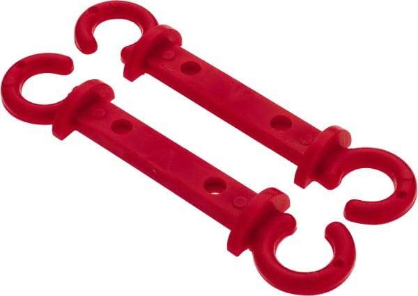PRO-SAFE - 1/4" High x 1" Long x 2" Wide Barrier Connecting Link - Celcon, Celcon Finish, Red, Use with Plastic Chain - Industrial Tool & Supply