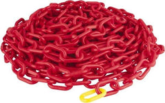 PRO-SAFE - 50' Long x 2" Wide Plastic Heavy-Duty Chain - Red - Industrial Tool & Supply