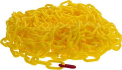 PRO-SAFE - 50' Long x 2" Wide Plastic Heavy-Duty Chain - Yellow - Industrial Tool & Supply