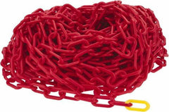 PRO-SAFE - 100' Long x 2" Wide Plastic Chain - Red - Industrial Tool & Supply