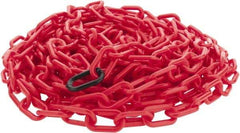 PRO-SAFE - 50' Long x 2" Wide Plastic Chain - Red - Industrial Tool & Supply