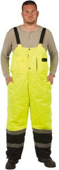 Utility Pro Wear - Size 5XL, Black/Yellow, Snap, Cold Weather Bib Overall - Polyester, Teflon, 5 Pockets, Teflon Fabric Protector, Adjustable Straps, Zipper/Snap Bottom - Industrial Tool & Supply