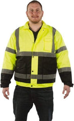 Utility Pro Wear - Size 4XL Cold Weather & High Visibility Jacket - Yellow, Polyester & Teflon, Zipper, Snaps Closure - Industrial Tool & Supply