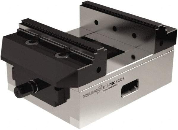 Schunk - 125mm Jaw Width, 160mm Max Jaw Opening, 33mm Throat Depth, Manual Precision Self Centering Vise - Industrial Tool & Supply