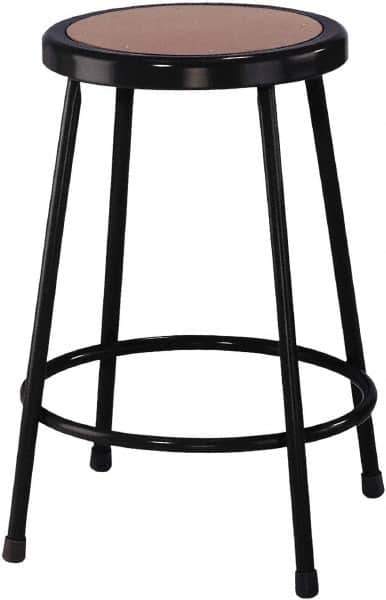 NPS - 24 Inch High, Stationary Fixed Height Stool - 14 Inch Deep x 14 Inch Wide, Hardboard Seat, Black - Industrial Tool & Supply