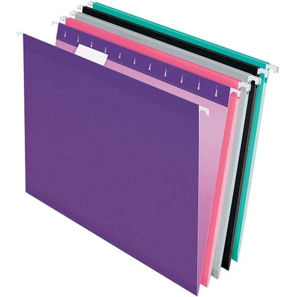 Pendaflex - 8-1/2 x 11", Letter Size, Assorted Colors, Hanging File Folder - 11 Point Stock, 1/5 Tab Cut Location - Industrial Tool & Supply