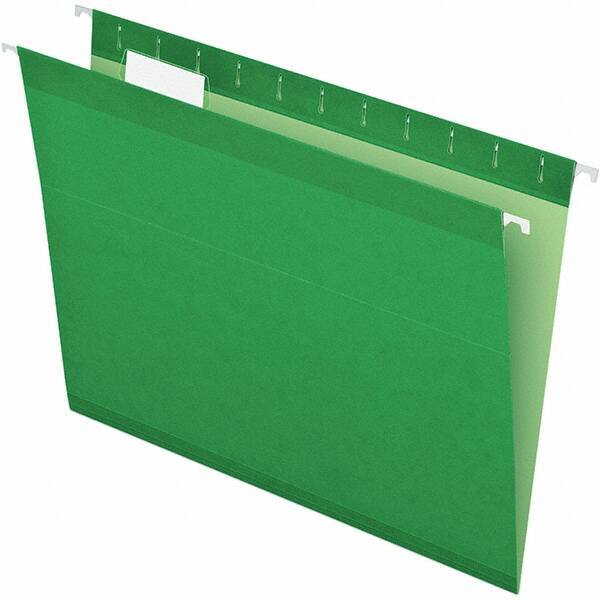 Pendaflex - 8-1/2 x 11", Letter Size, Bright Green, Hanging File Folder - 11 Point Stock, 1/5 Tab Cut Location - Industrial Tool & Supply