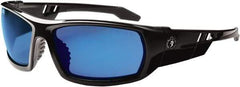 Ergodyne - Blue Lenses, Framed Safety Glasses - Uncoated Lenses, Size Universal, Wrap Around - Industrial Tool & Supply