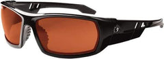 Ergodyne - Copper Lenses, Framed Safety Glasses - Uncoated Lenses, Size Universal, Wrap Around - Industrial Tool & Supply