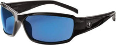 Ergodyne - Blue Lenses, Framed Safety Glasses - Uncoated Lenses, Size Universal, Wrap Around - Industrial Tool & Supply