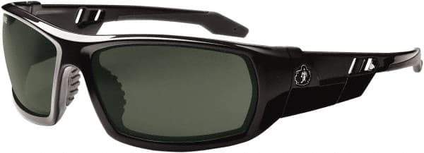 Ergodyne - Green Lenses, Framed Polarized Glasses - Uncoated Lenses, Size Universal, Wrap Around - Industrial Tool & Supply
