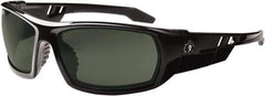Ergodyne - Green Lenses, Framed Polarized Glasses - Uncoated Lenses, Size Universal, Wrap Around - Industrial Tool & Supply