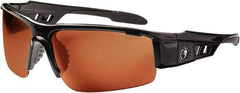 Ergodyne - Copper Lenses, Framed Safety Glasses - Uncoated Lenses, Size Universal, Wrap Around - Industrial Tool & Supply