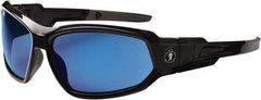 Ergodyne - Blue Lenses, Framed Safety Glasses - Uncoated Lenses, Size Universal, Wrap Around - Industrial Tool & Supply