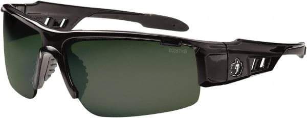 Ergodyne - Green Lenses, Framed Polarized Glasses - Uncoated Lenses, Size Universal, Wrap Around - Industrial Tool & Supply