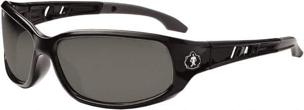 Ergodyne - Smoke Lenses, Framed Safety Glasses - Uncoated Lenses, Size Universal, Wrap Around - Industrial Tool & Supply