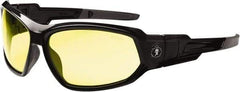 Ergodyne - Yellow Lenses, Framed Safety Glasses - Uncoated Lenses, Size Universal, Wrap Around - Industrial Tool & Supply