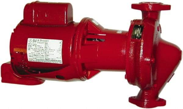 Bell & Gossett - 1 hp, 3 Phase, Cast Iron Housing, Bronze Impeller, Inline Circulator Pump - 208/230/460 Volt, 60 Hz, Flanges Included, 175 Max psi, Open Drip Proof Motor - Industrial Tool & Supply